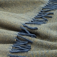 Highland Wool Blend Tartan Navy Blue Ochre Yellow